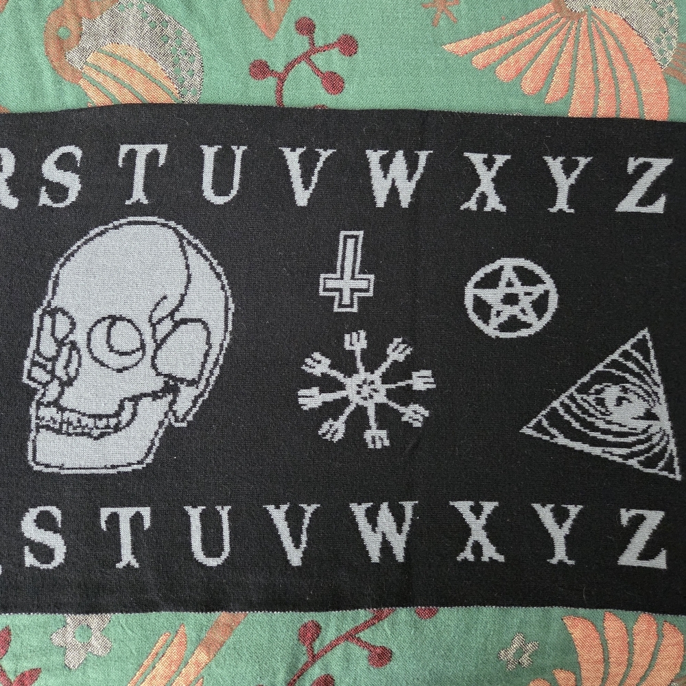 Black and Gray Ouija Board Scarf - Picture 7 of 11